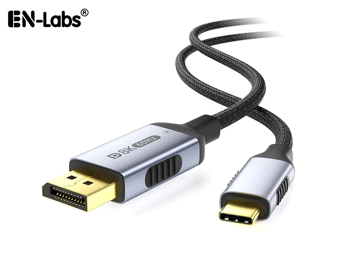 EN-Labs EN-Labs USB-C to DisplayPort 1.4 Cable Bidirectional 8K 60Hz 4K 240Hz Thunderbolt 6.6 ft — product photo