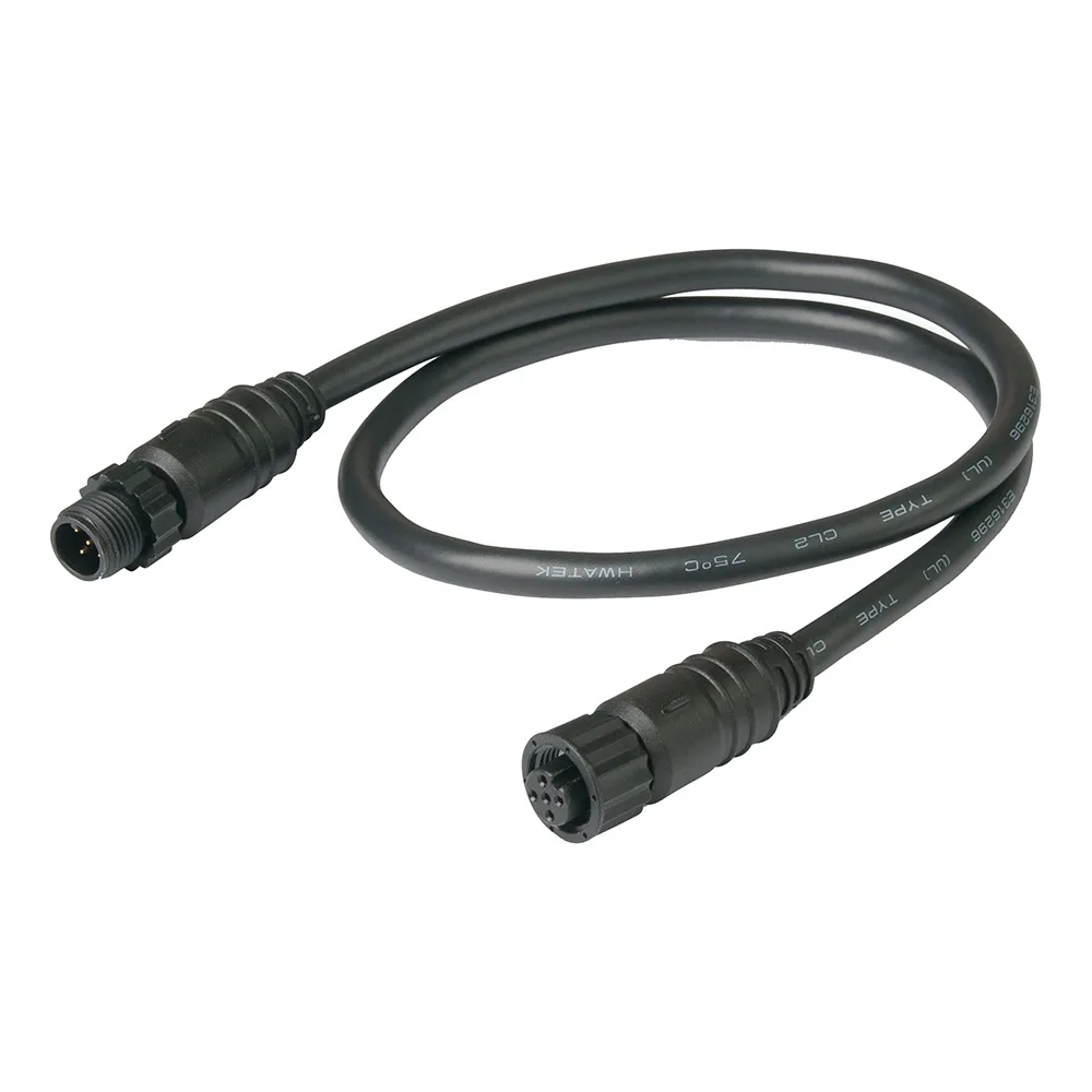 Black NMEA 2000 drop cable with moulded connectors, 5 metres long