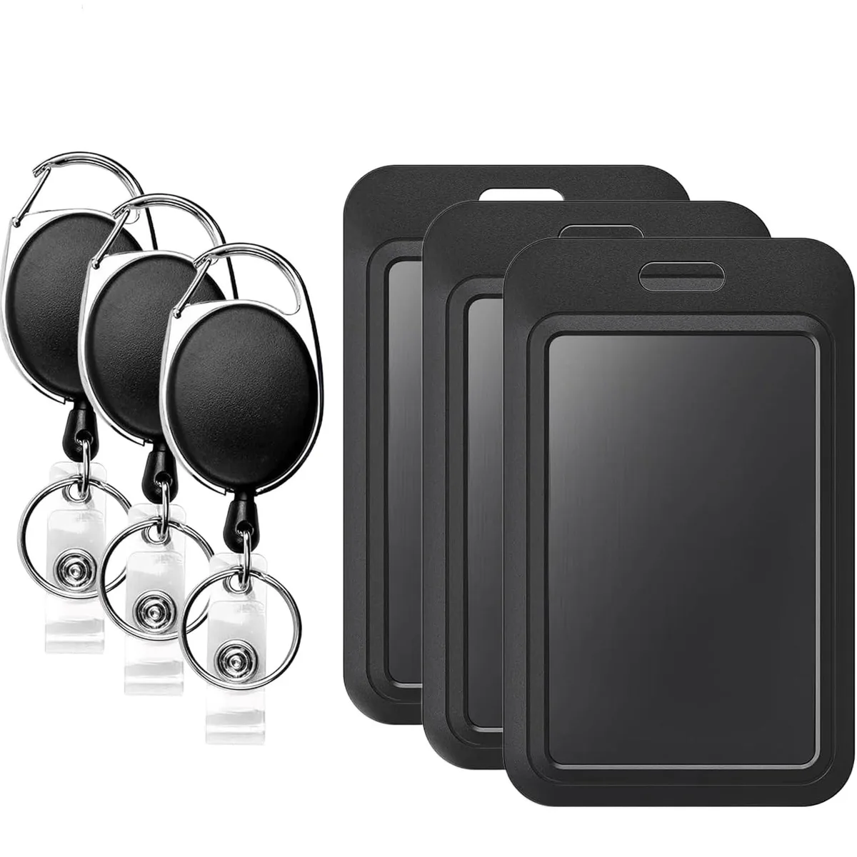 Syyflibb gpai Black Badge Holders with 3 Pack Retractable Keychains 24-inch — product photo