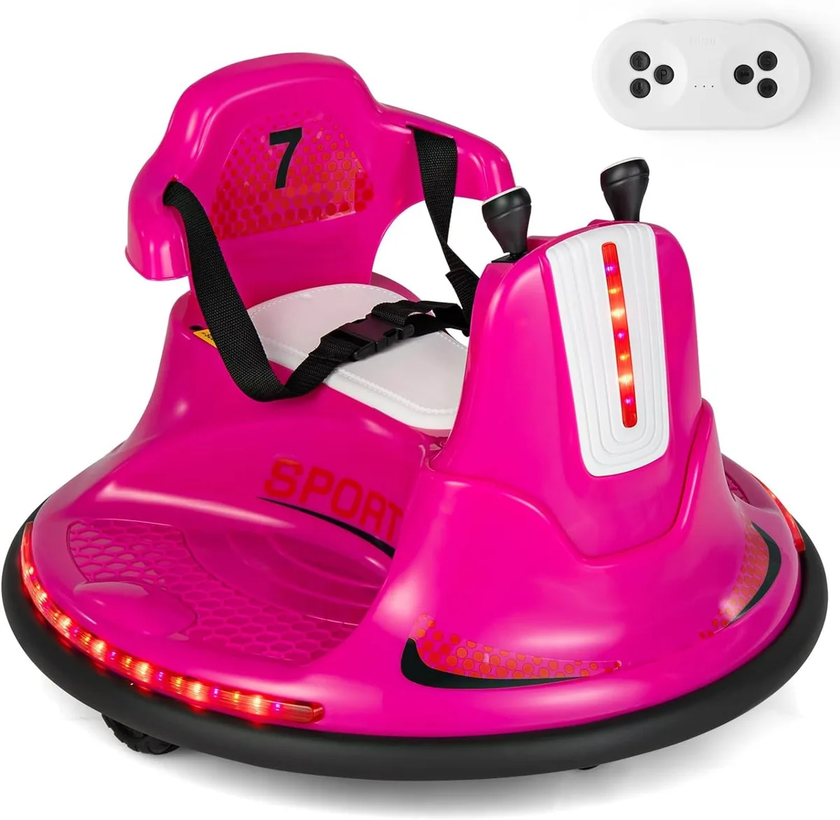 usbroway usbroway 12V Kids Ride-On Bumper Car Toy Pink 360° Spin 1.9-3.7 mph — product photo