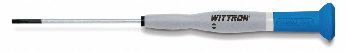 Knipex precision slotted screwdriver matte chrome shaft black oxide tip cushion handle
