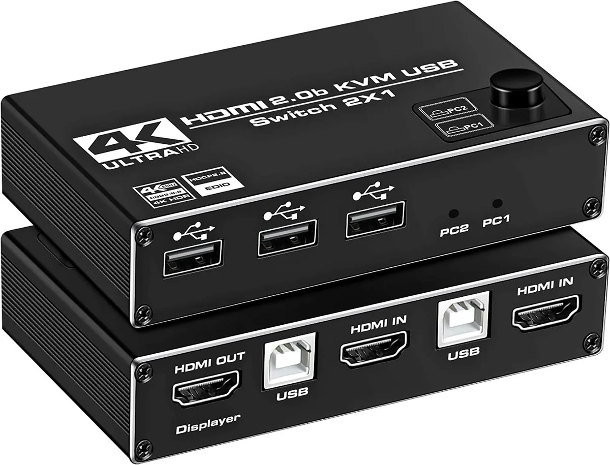 Jansicotek Jansicotek OZK1 2-Port HDMI KVM Switch 4K@60Hz 2K@120/144Hz 3×USB 2.0 — product photo