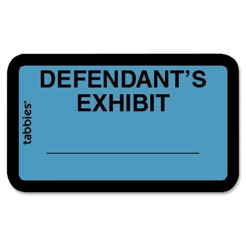 Tabbies Tabbies 58093 Defendant's Exhibit Labels Blue 252 Pack 1.63 x 1 — product photo