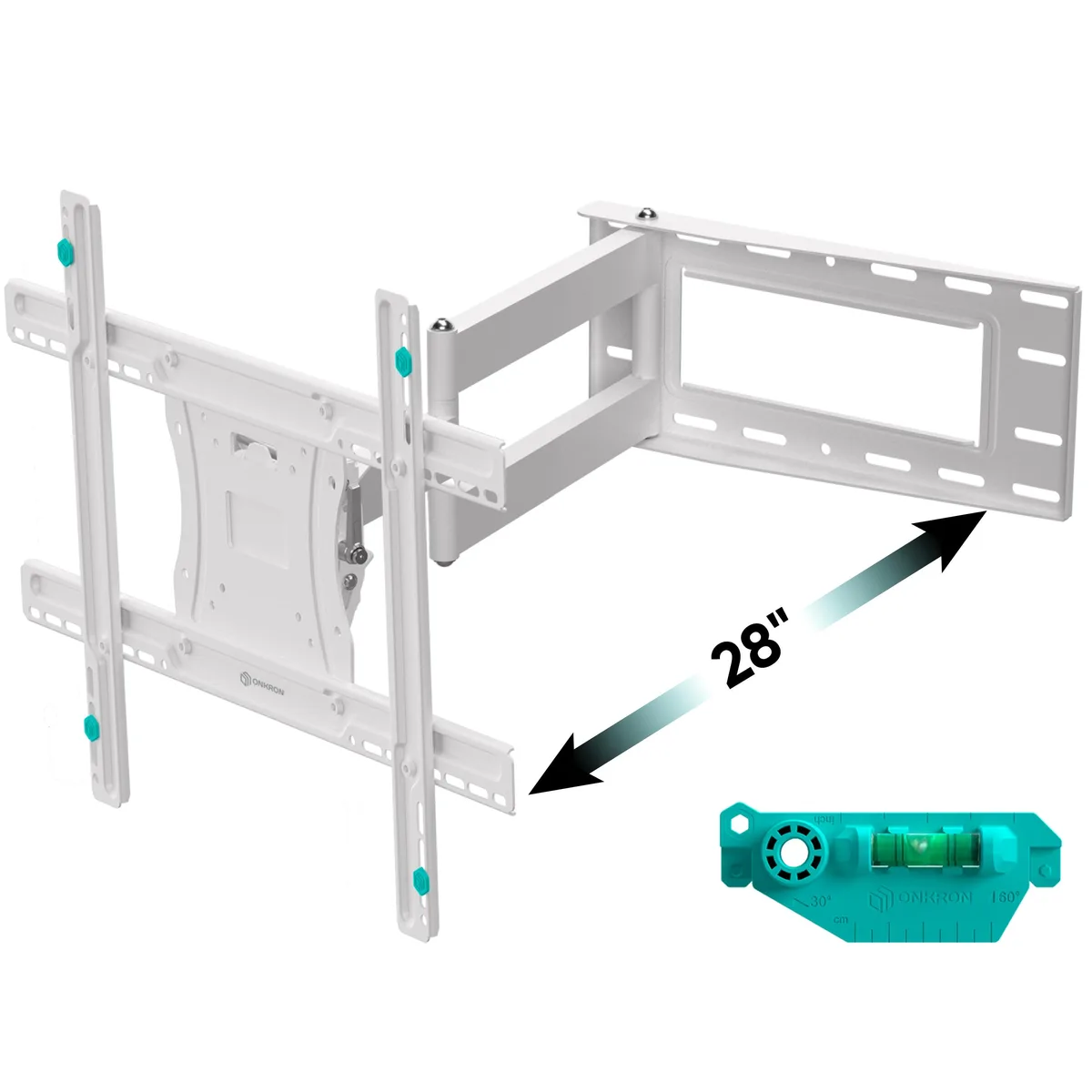 ONKRON ONKRON M7L-W White Full Motion TV Mount 40-75" 150 lbs VESA 600x400 — product photo