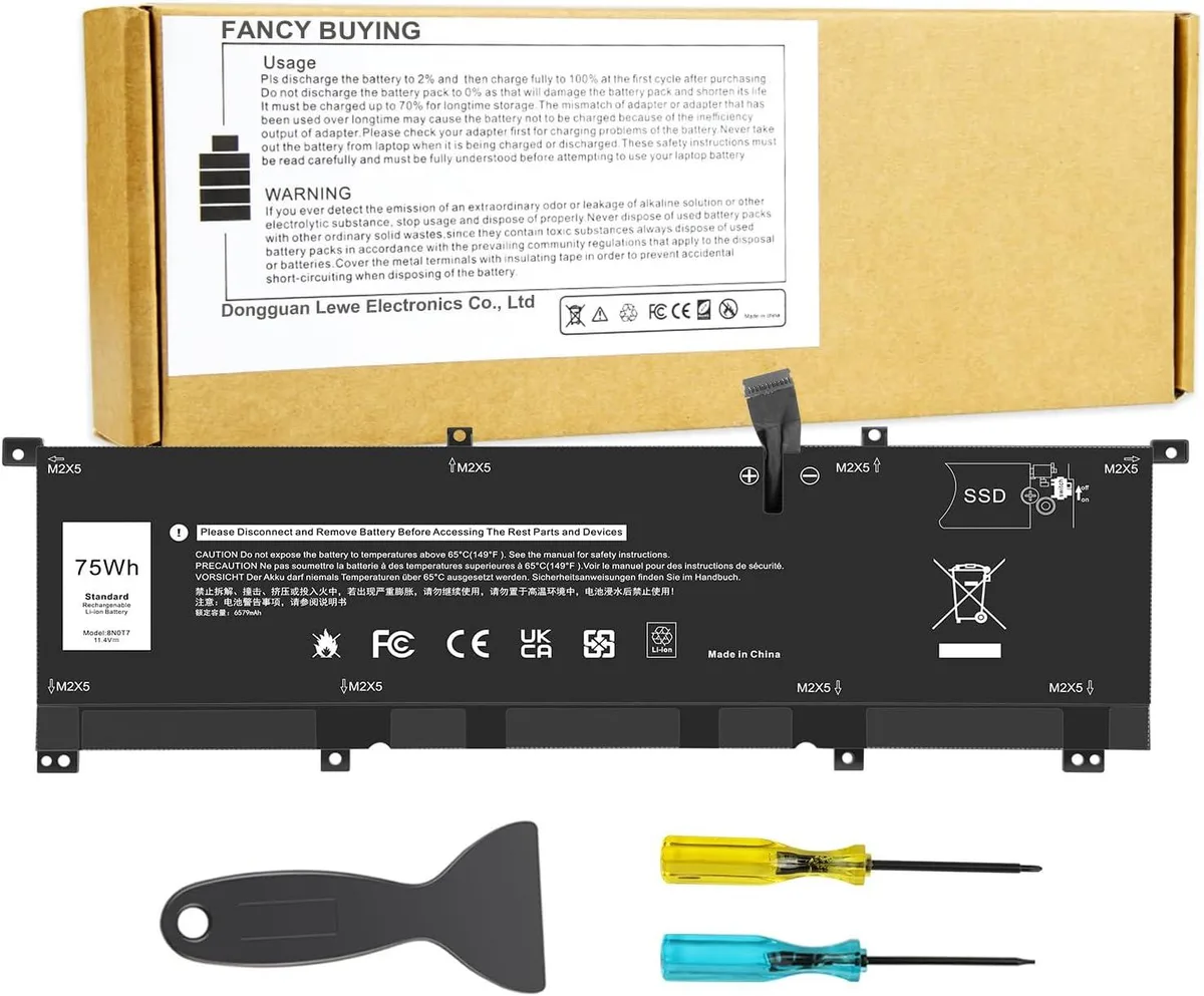 PISKEKAT PISKEKAT 75Wh laptop battery for Dell XPS 15 9575 2-in-1 Precision 5530 2-in-1 — product photo