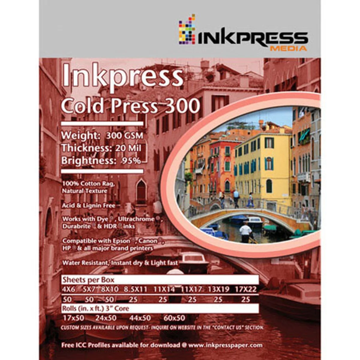 Inkpress Inkpress Cold Press 300 Photo Paper 13x19" 25 Sheets — product photo