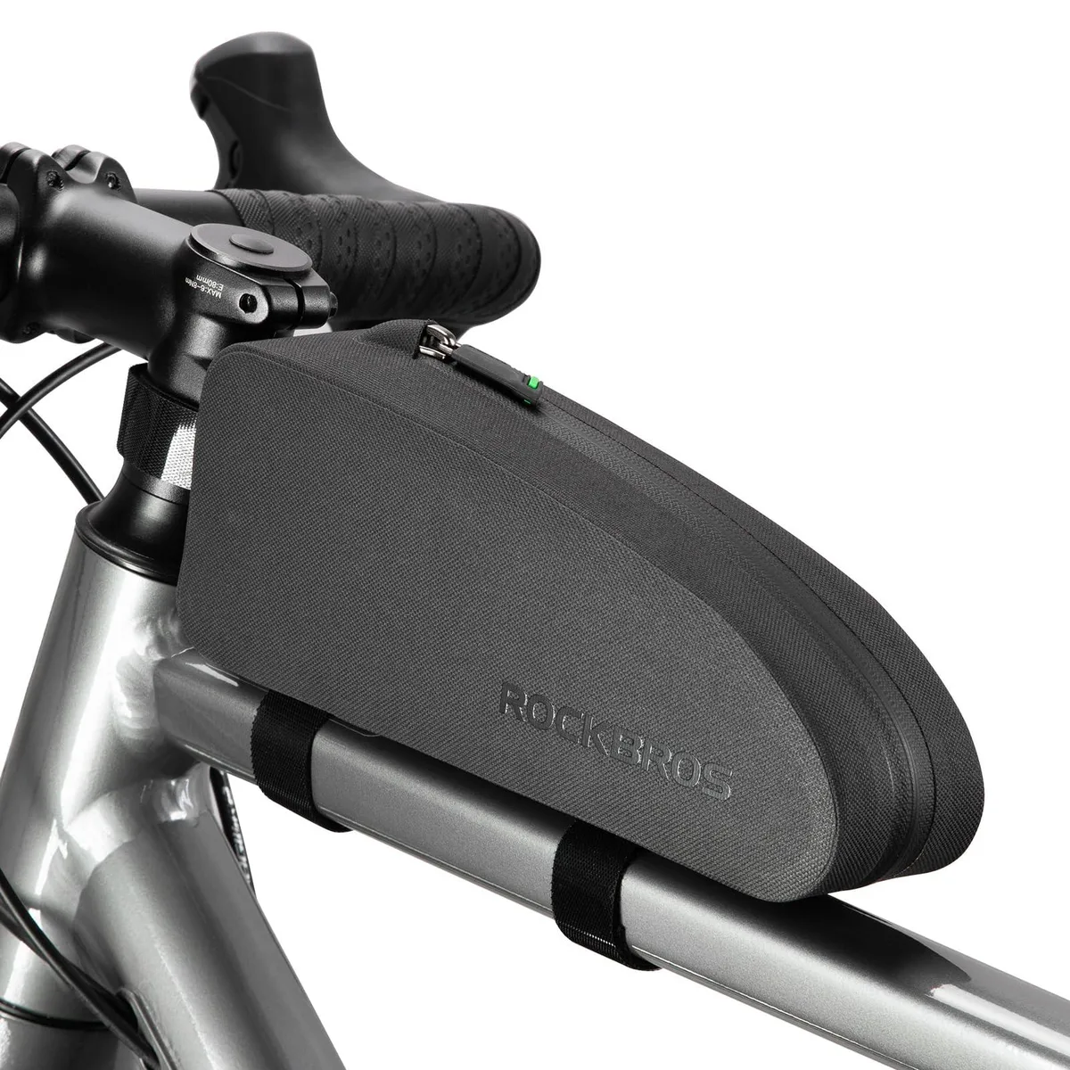  RockBros Top Tube Bag 1.6L Waterproof Black Frame Mount — product photo