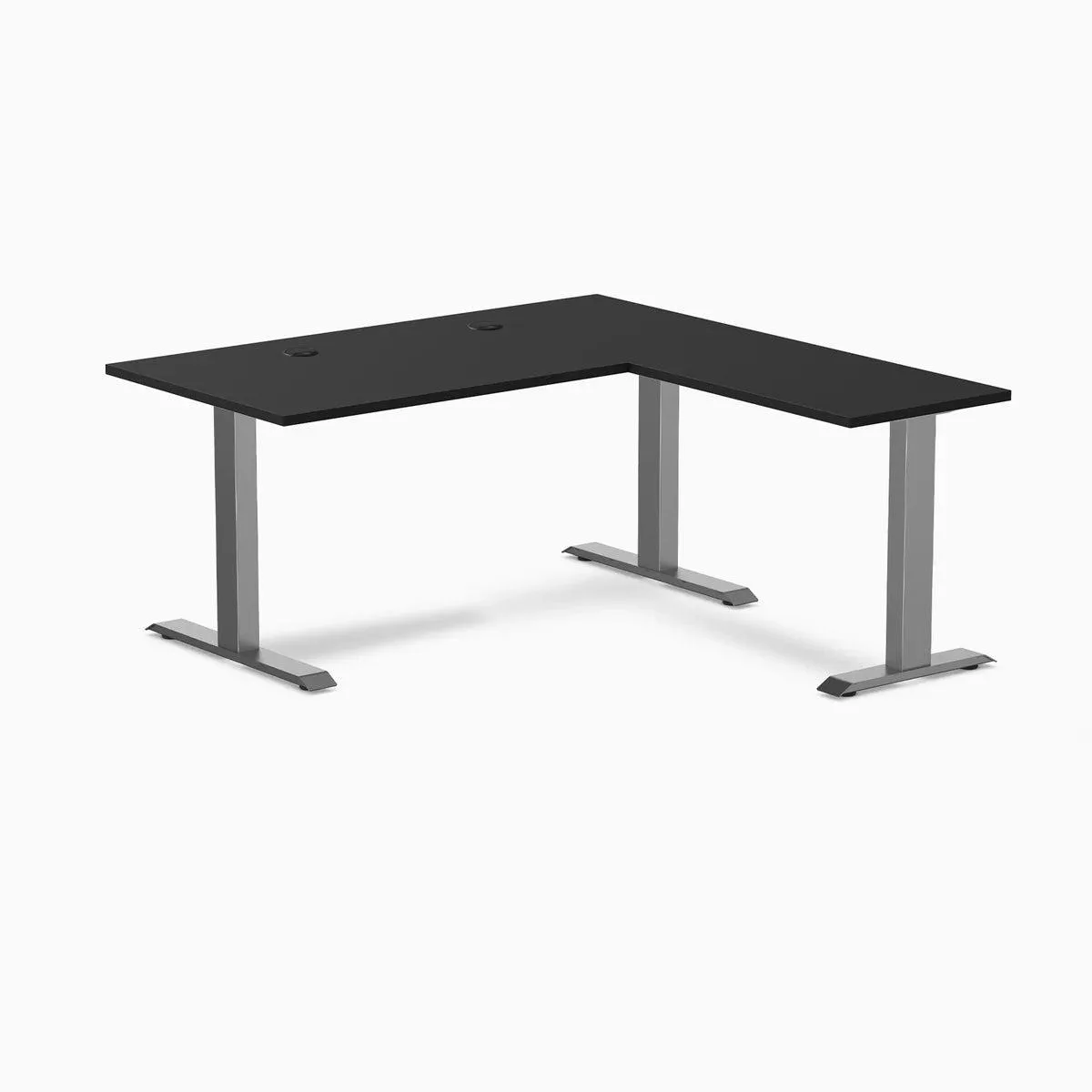 Desky Desky Zero Laminate L-Shape Office Desk Black Space Gray 59 x 29.5 x 61 x 19.7 in — product photo