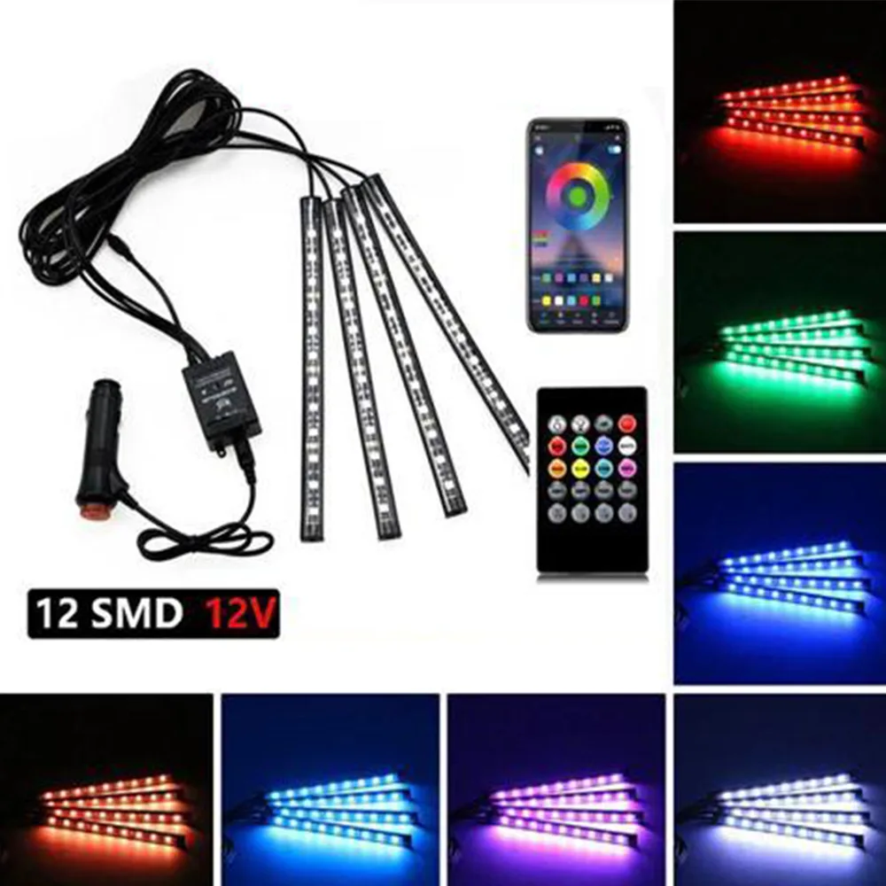 Hotai Hotai 48LED Neon Strip Light Kit 12LED 5050SMD App Remote — product photo