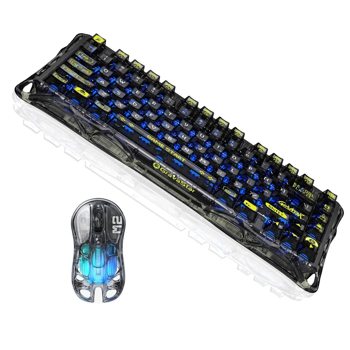 GravaStar GravaStar Mercury M2 Transparent Black Gaming Mouse 26000 DPI PAW3395DM 5 Buttons — product photo