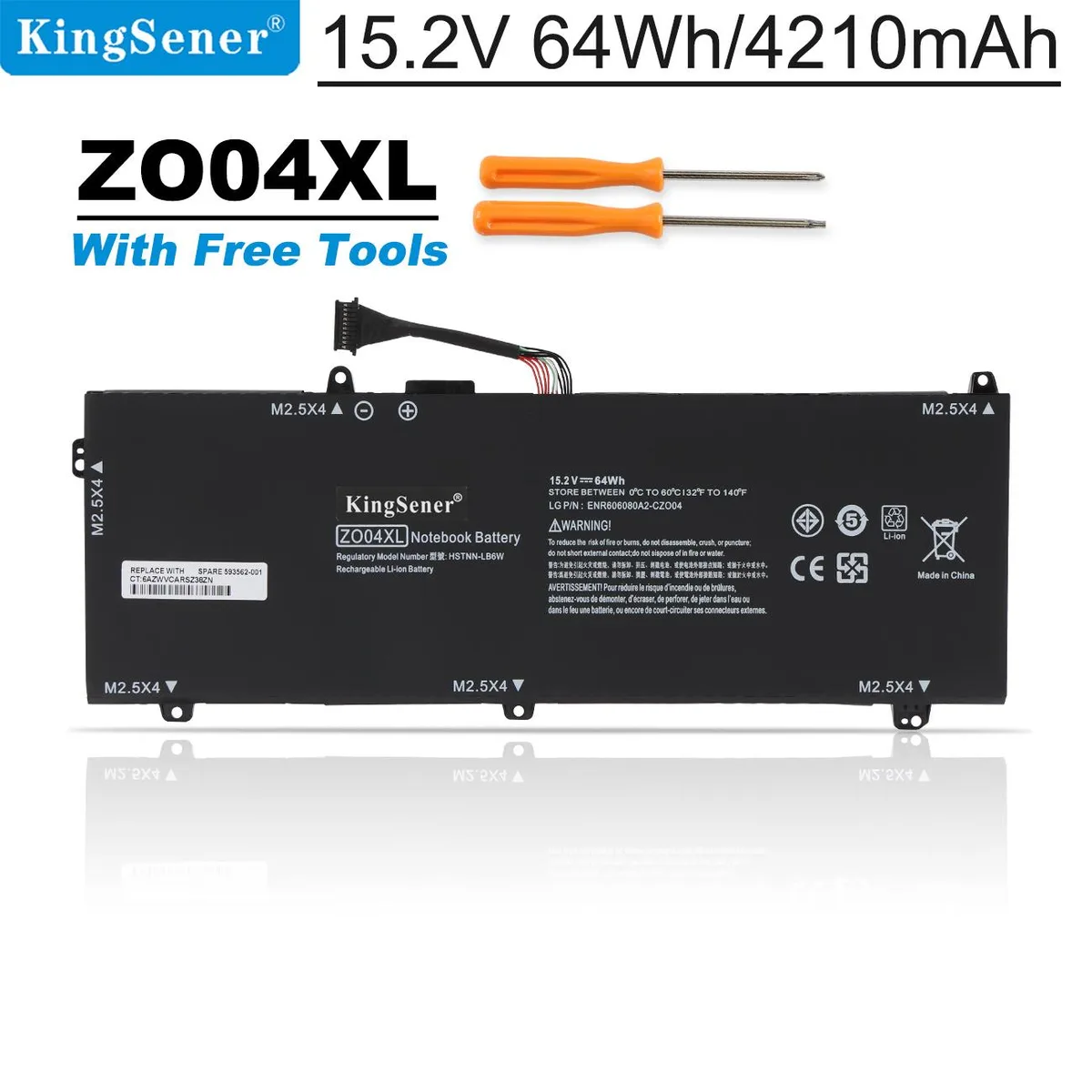 KingSener KingSener ZO04XL laptop battery 15.2V 64Wh 4210mAh — product photo