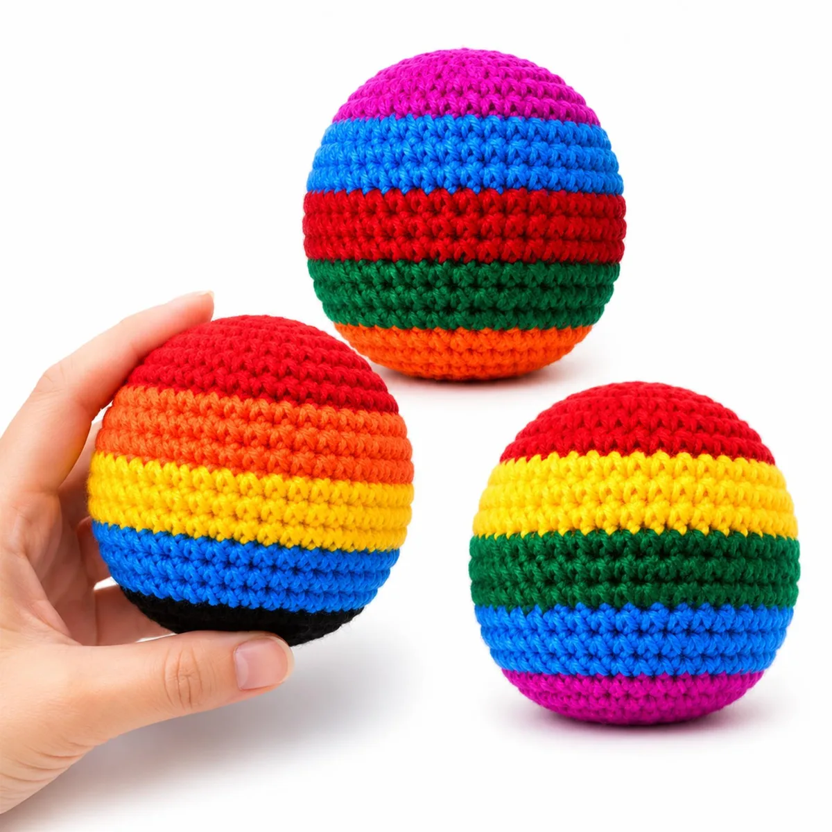  Qeeman Footbag Sports Gift Set 2026 Upgraded Crochet Knitted Pack of 3 — product photo