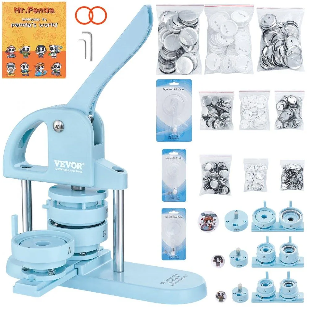 VEVOR VEVOR 3-in-1 Button Maker 25/32/58mm Blue with Panda Magic Book — product photo