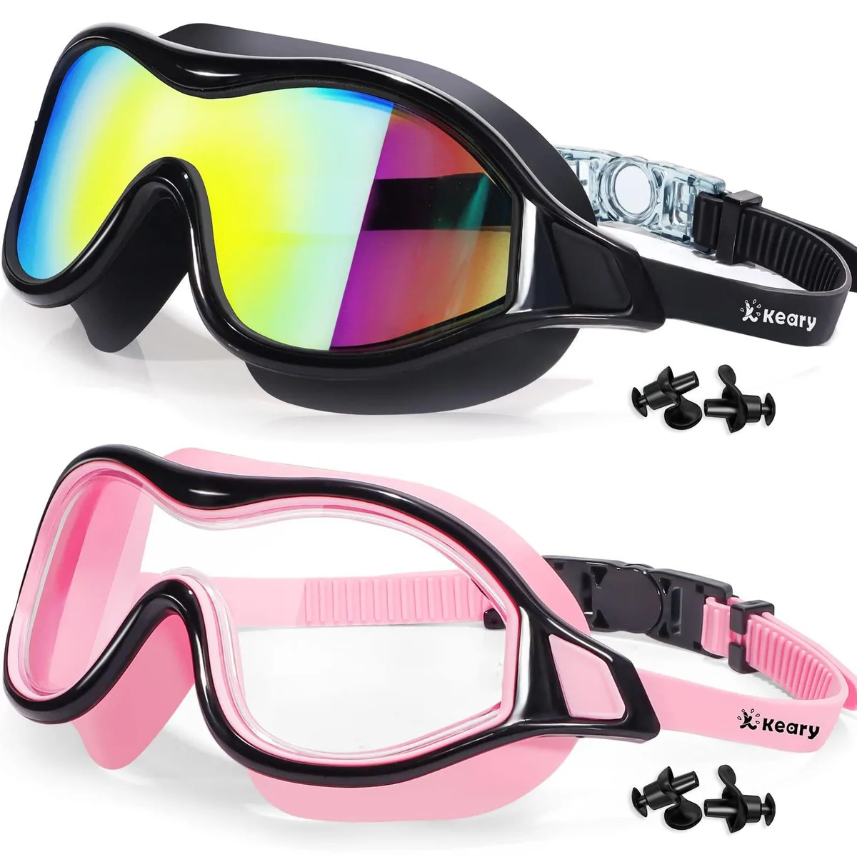  Keary 2 Pack Swimming Goggles Anti-fog UV Protection Black — product photo