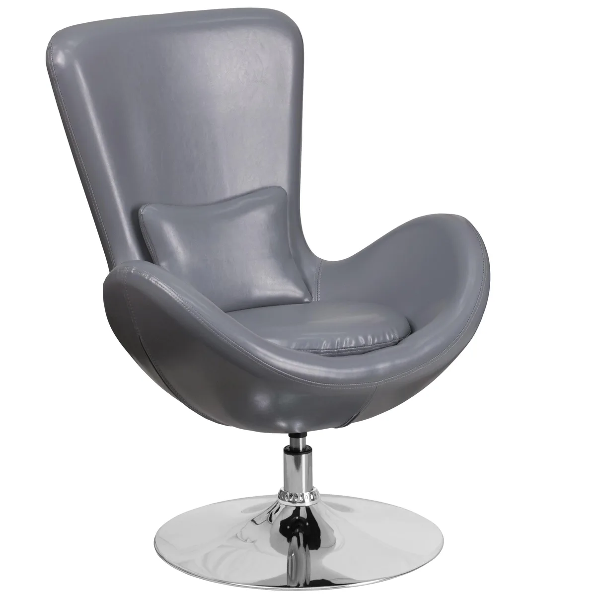 Flash Furniture Flash Furniture Egg Series Gray LeatherSoft Wingback Chair — product photo