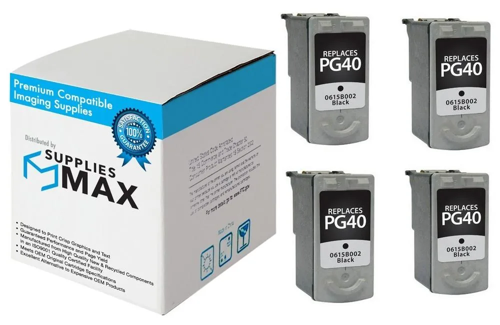 SuppliesMax SuppliesMax Canon DTPG40 Black Inkjet 4 Pack 329 Pages — product photo