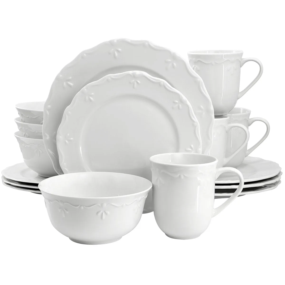 Elama Elama Henryi 16 Piece Porcelain Dinnerware Set White 510121976M — product photo