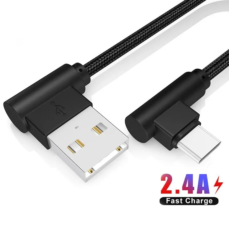 Hetai Tech Hetai Tech 20cm Micro USB to USB A 90° cable 2.4A — product photo