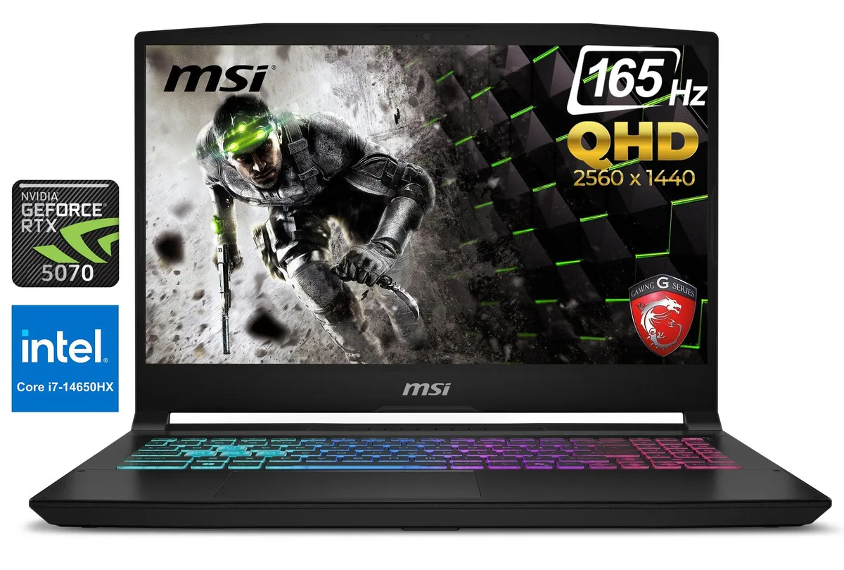 MSI MSI Katana 15.6" QHD 165Hz i7-14650HX RTX 5070 32GB DDR5 1TB gaming laptop — product photo