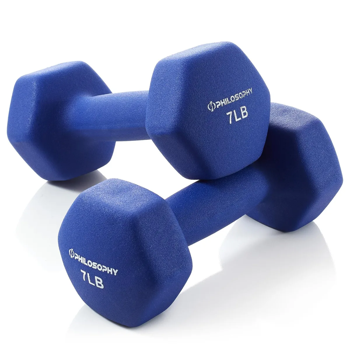 Philosophy Gym Philosophy Gym Neoprene Dumbbell Pair 7 lb Navy 14 lb Total — product photo