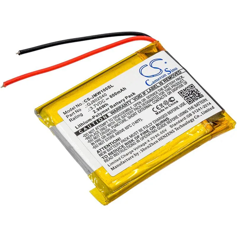 Small rectangular replacement battery pack with smooth plastic casing