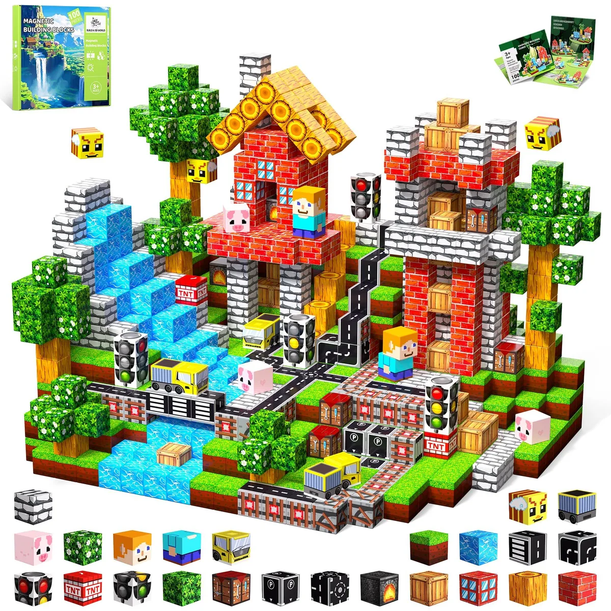 100PCS Magnetic Building Cube Set 24 Shapes 0.8in Learning & Educational — product photo