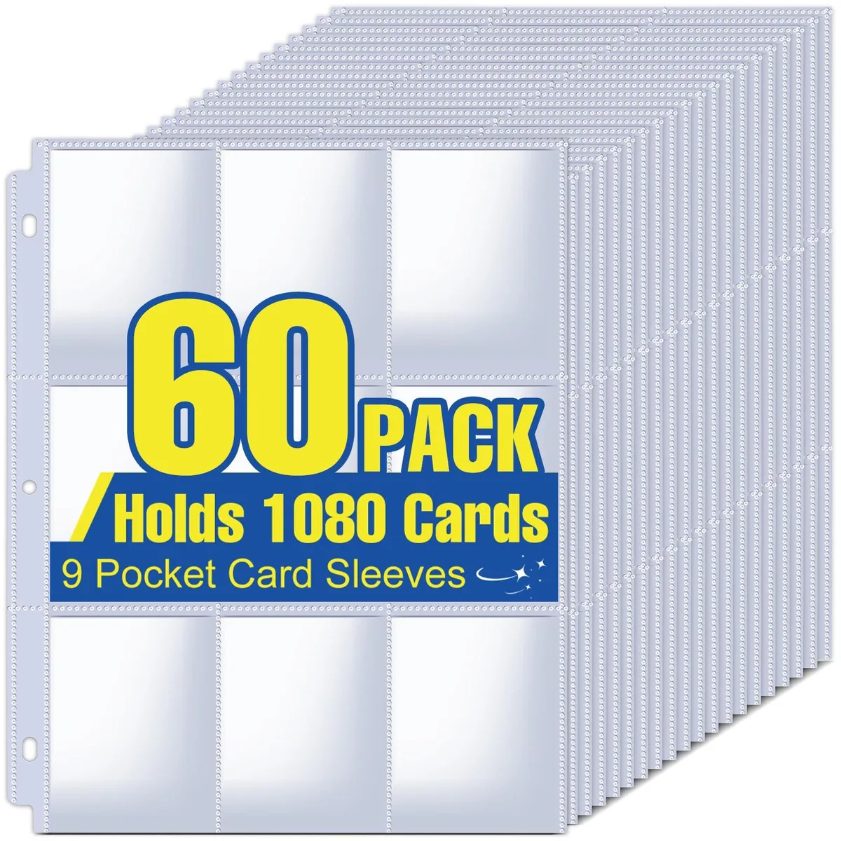  ZENOWICK KTHYD-60PC binder sheets 60 pack 1080 pockets 8.8 x 11.4 in — product photo