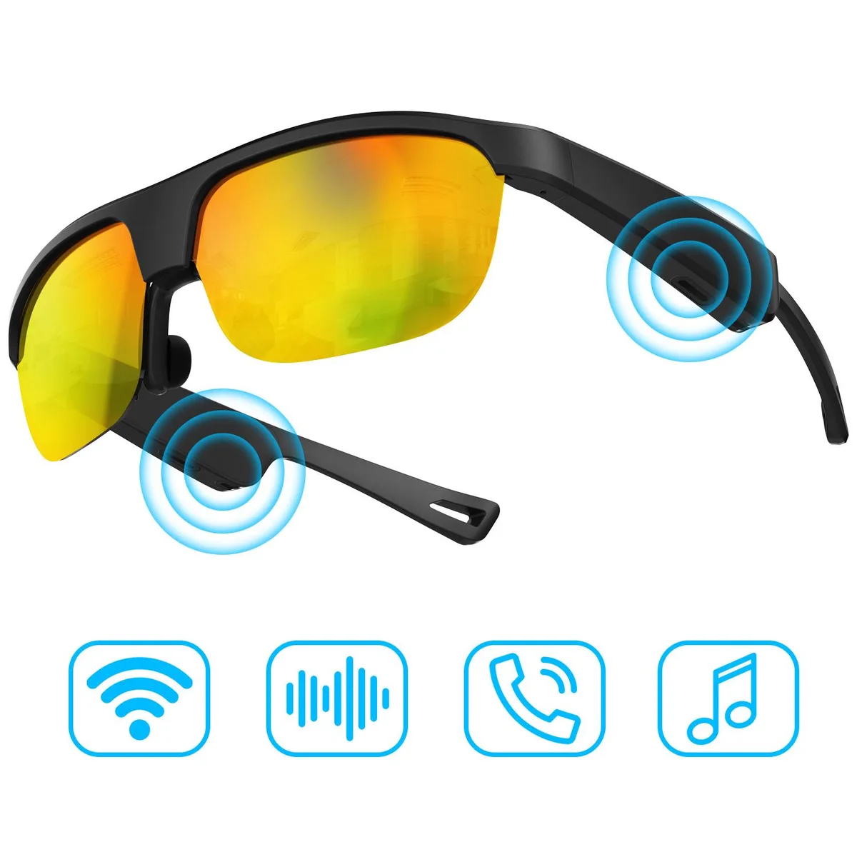 ALPHA DIGITAL INC ALPHA DIGITAL INC G02 Smart Polarized Bluetooth Sunglasses Headset — product photo