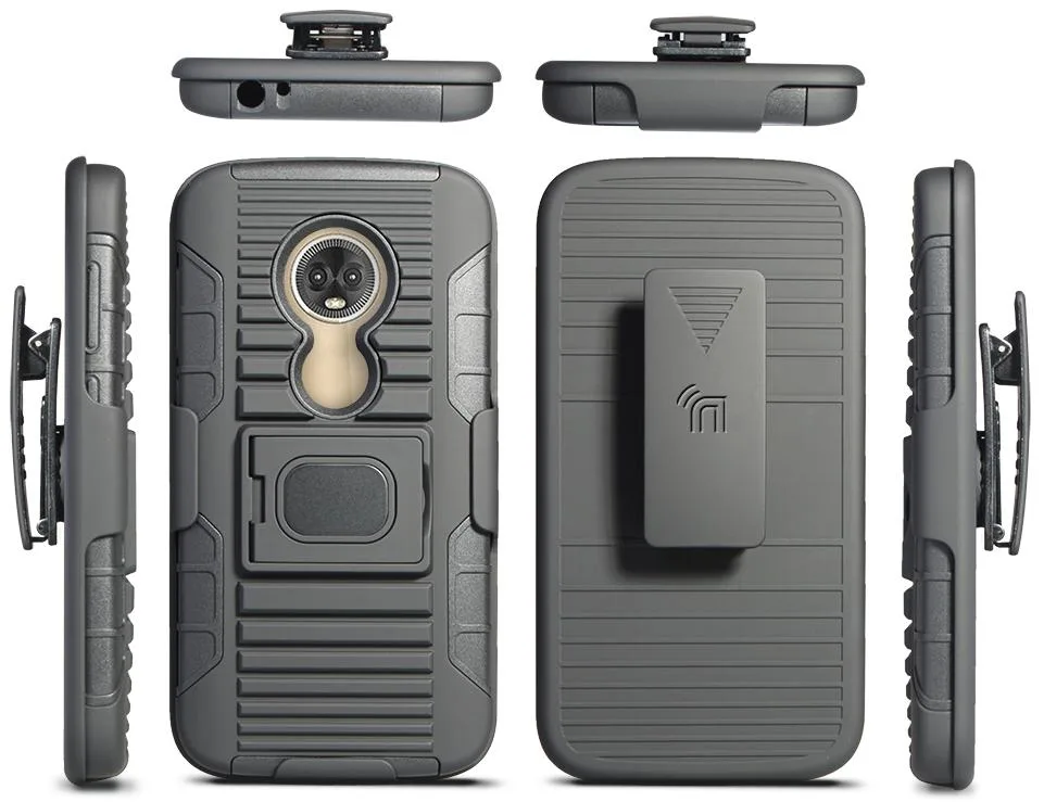 Nakedcellphone Nakedcellphone Grip Ring Case + Belt Clip + Magnetic Mount for Moto E5 Play/Cruise XT1921 Black — product photo