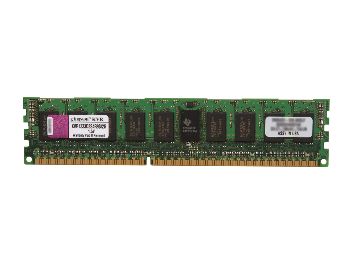 Kingston Technology Corp. Kingston Technology Corp. KVR1333D3S4R9S/2G 2GB DDR3 1333 ECC Registered server RAM — product photo
