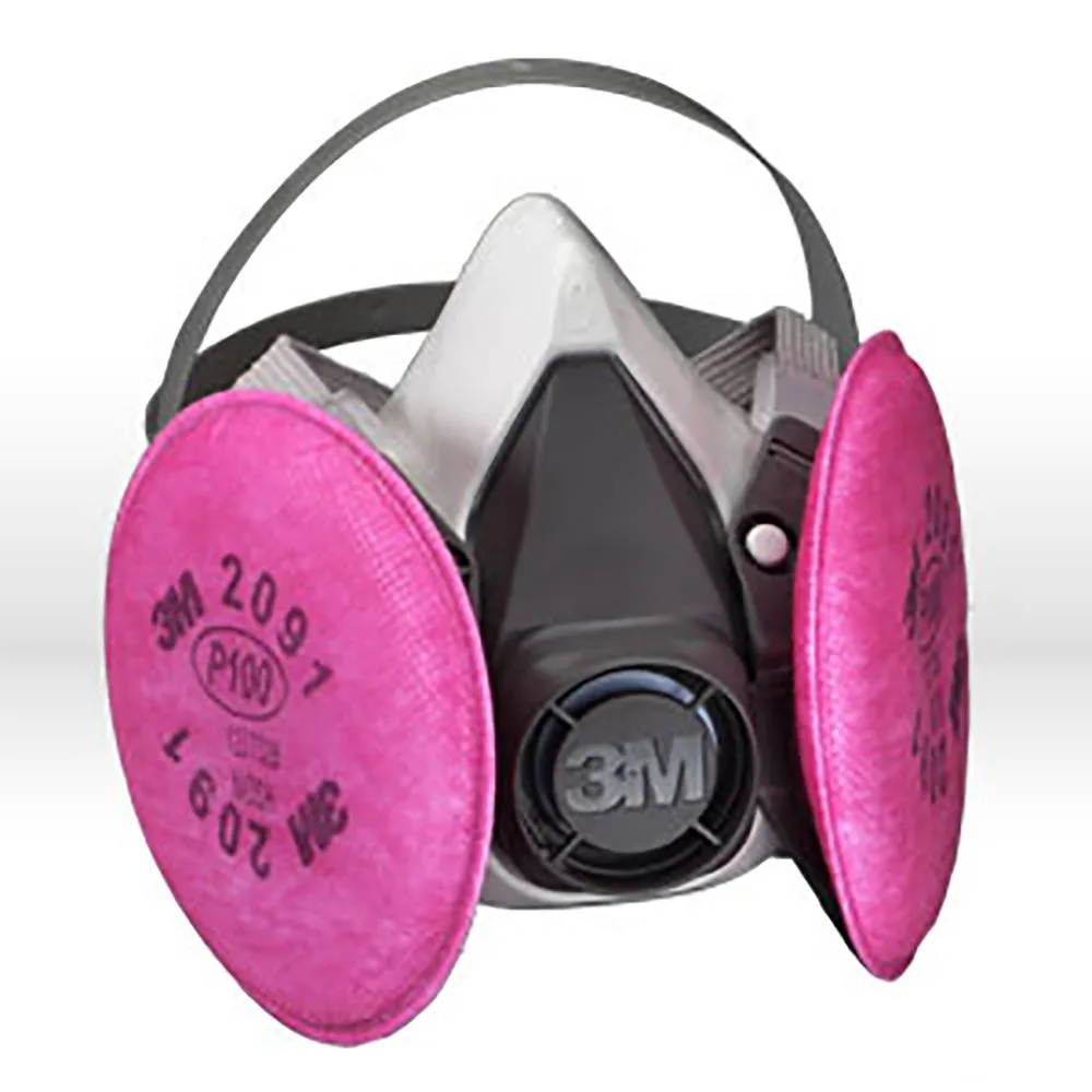 Small grey half-face respirator assembly with twin cartridges, model 6191