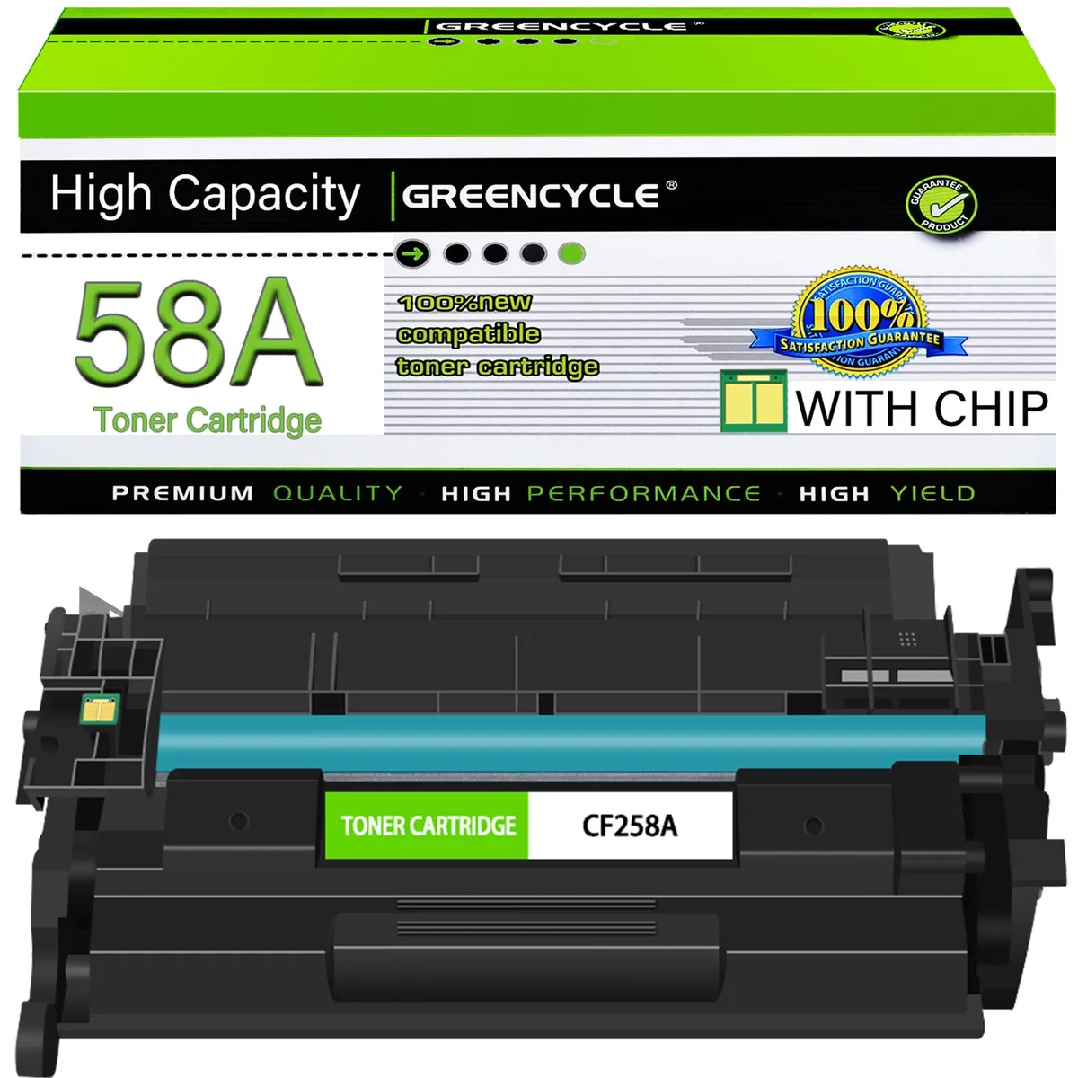 GREENCYCLE GREENCYCLE CF258A Black Toner Cartridge 3000 Pages — product photo