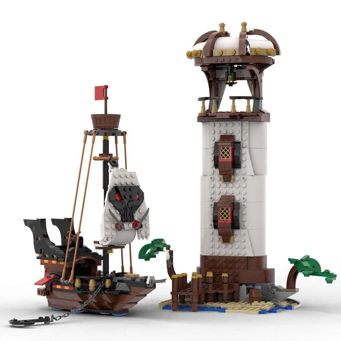 ZITIANYOUBUILD ZITIANYOUBUILD MOC-84541 Pirate Island Lighthouse 807+ Pieces Building Set — product photo