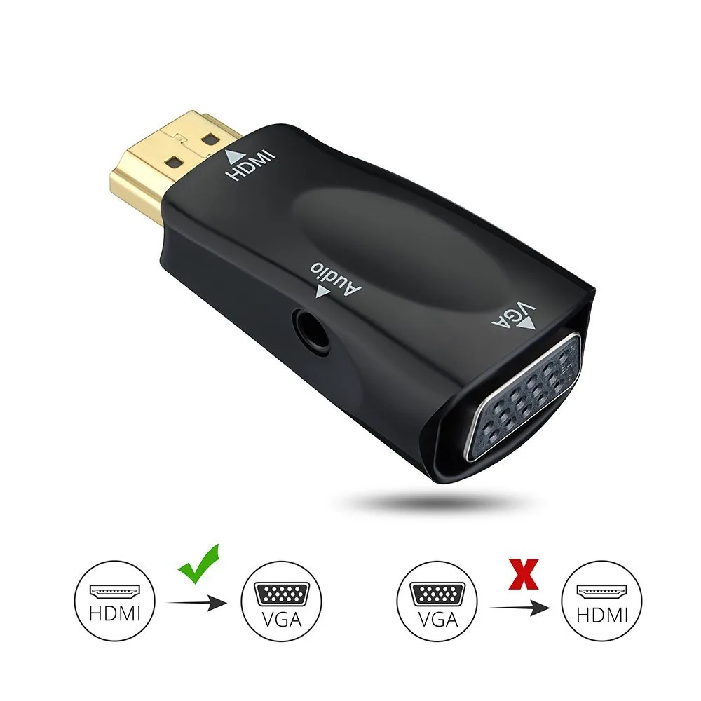 LUOM LUOM HDMI to VGA 1080P converter with 3.5mm audio — Black — product photo