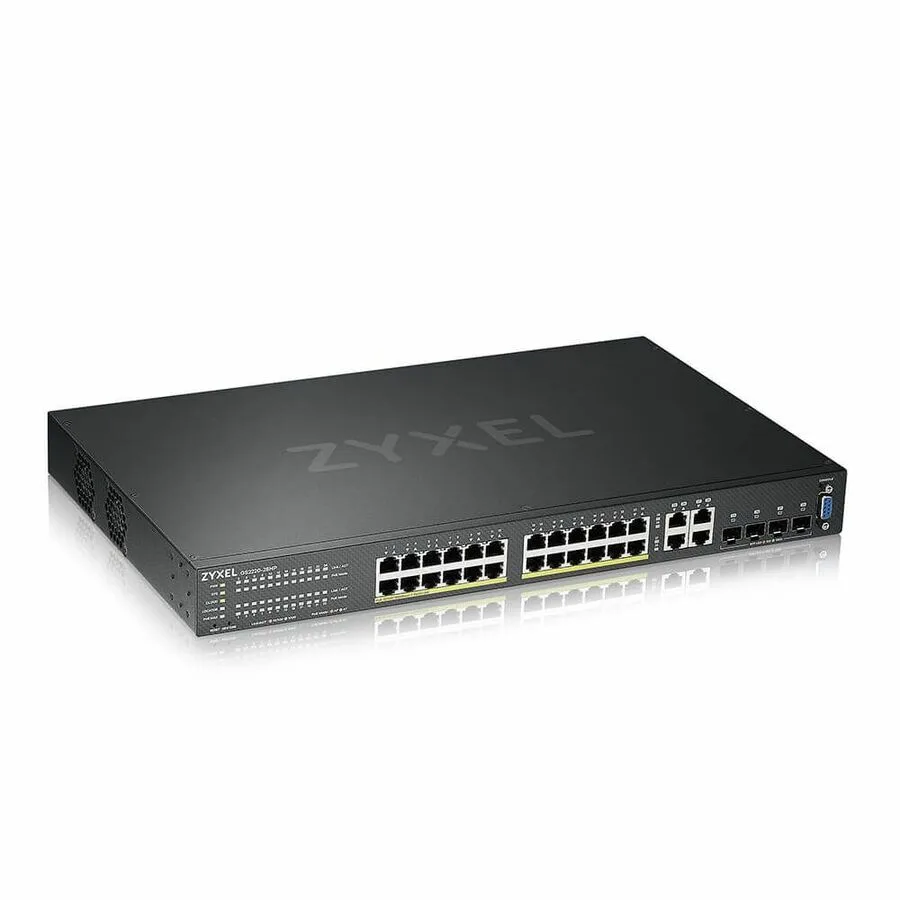 ZyXEL ZyXEL GS222028HP 24-port PoE+ network switch with 4 SFP uplinks — product photo