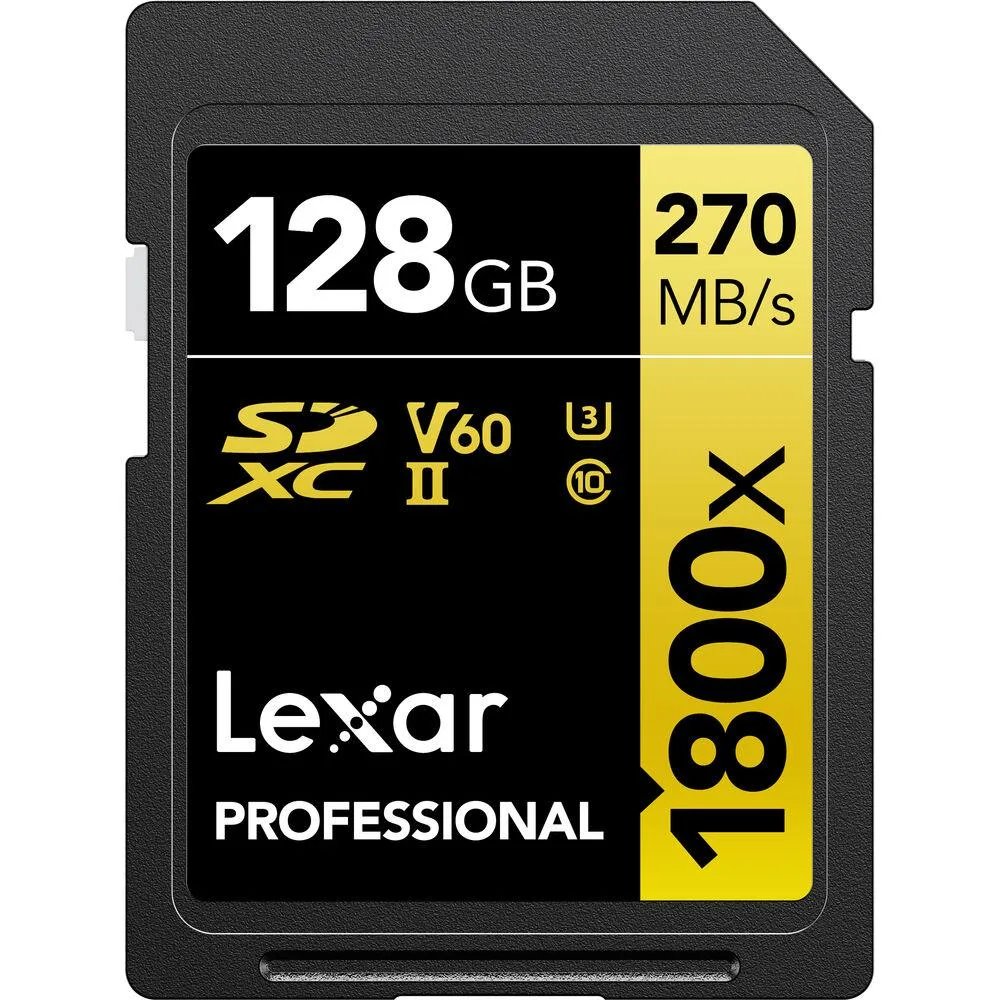Lexar Lexar LSD1800128G-BNNNU 128GB Professional 1800x UHS-II SDXC memory card — product photo