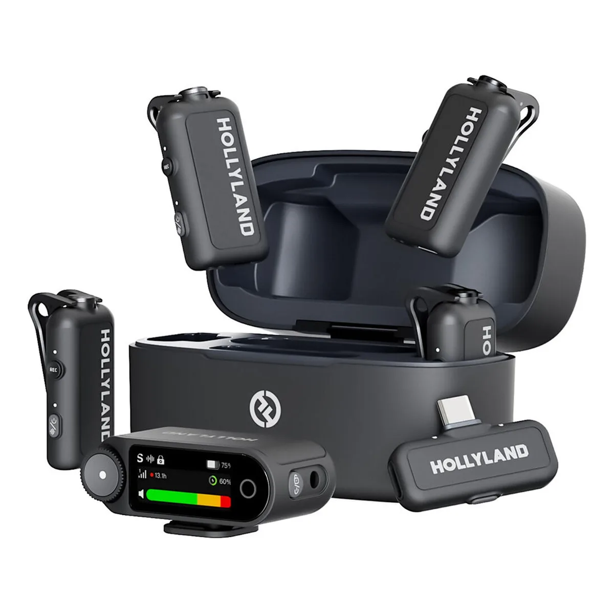 Hollyland Hollyland LARK MAX 2 Combo 4-Person Wireless Microphone System Space Gray 2.4 GHz — product photo