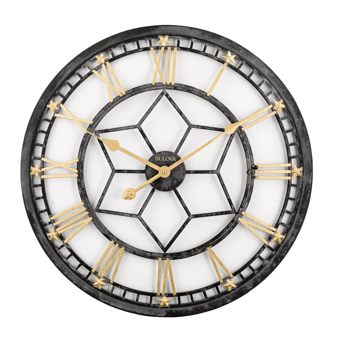 Bulova Bulova C4875 Starlight LED backlit wall clock aged black multi — product photo