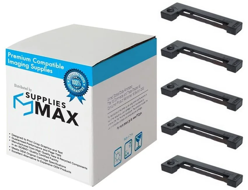SuppliesMax SuppliesMax EA-800RB printer ribbon 5 pack black for Sharp EL-7000 EL-7001 — product photo