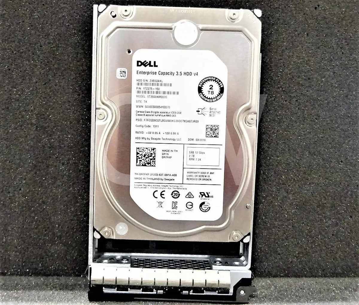 DELL DELL ST2000NM0005 2TB 7.2K RPM SAS 12Gb/s 3.5" internal hard drive — product photo