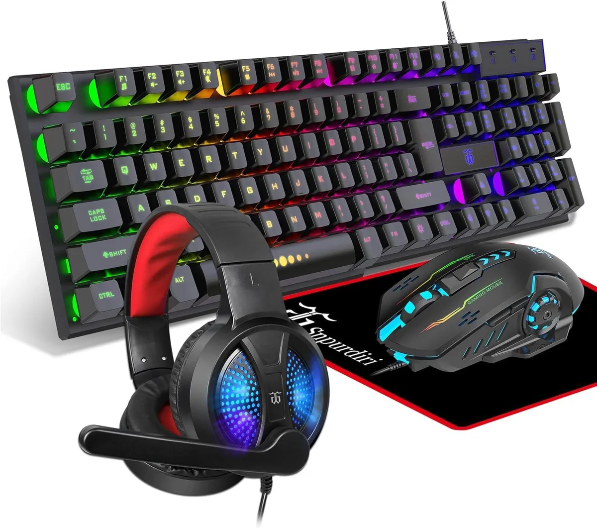 BFKK BFKK Gaming Keyboard Combo 104-Key Mouse Headset Pad — product photo