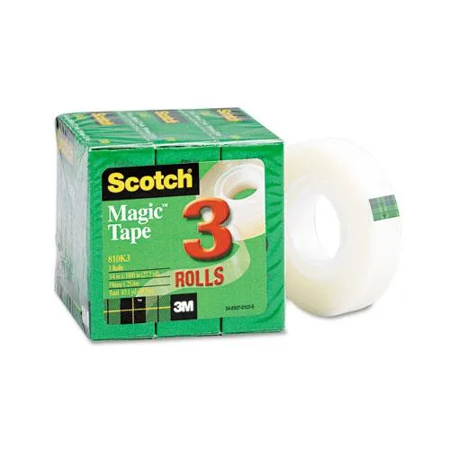 3M 3M Scotch Magic Tape 810K3 .75 in x 1000 in 3 Pack — product photo