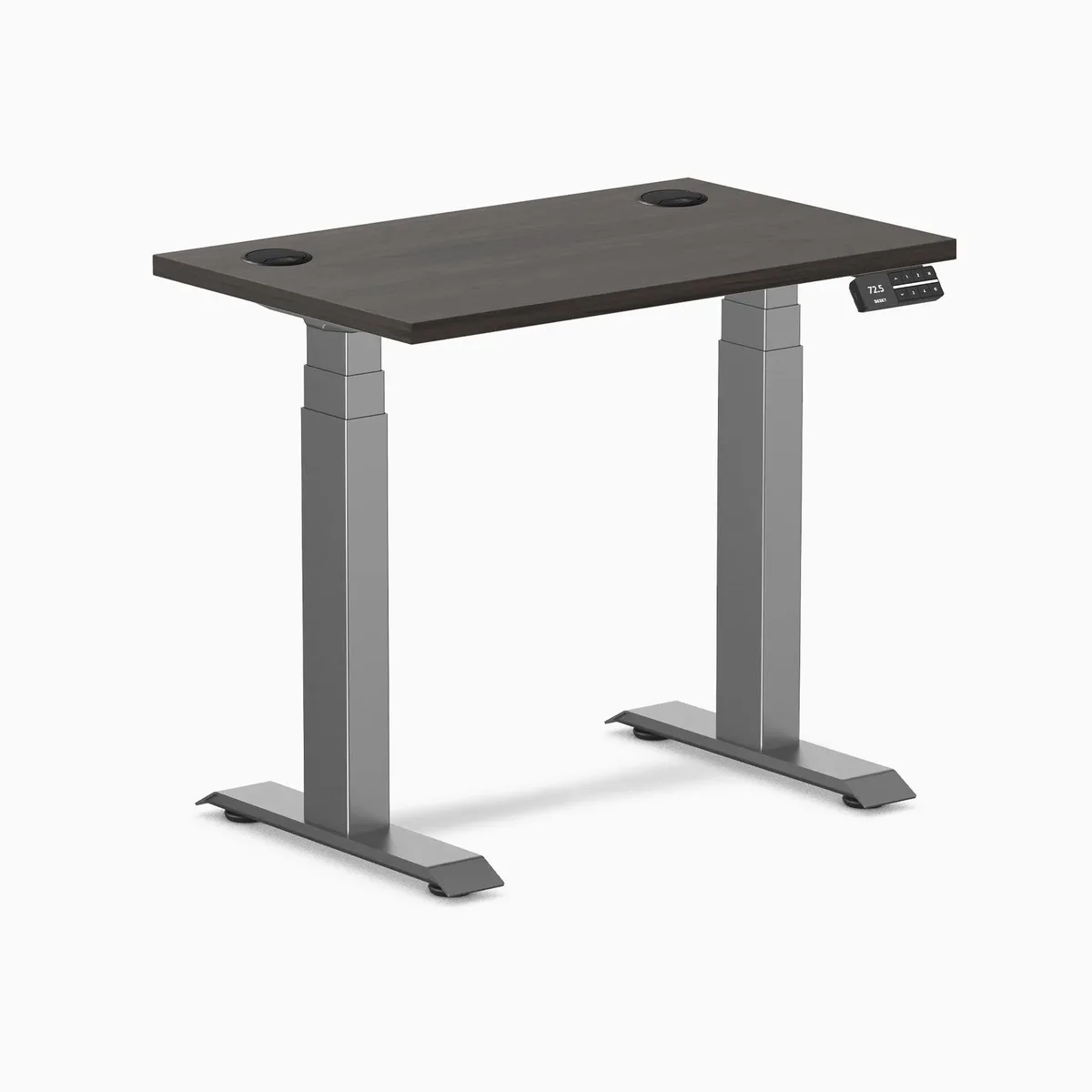 Desky Desky Dual Mini Sit Stand Desk Burnished Wood 32 x 20 in Space Gray — product photo