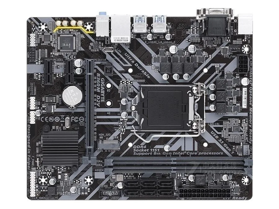 GIGABYTE GIGABYTE B360M D2V LGA 1151 Intel B360 DDR4 32GB Micro ATX motherboard — product photo