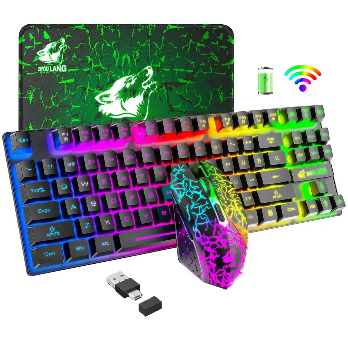 Redragon 87-Key Wireless Gaming Keyboard and Mouse Combo (Black) — product photo