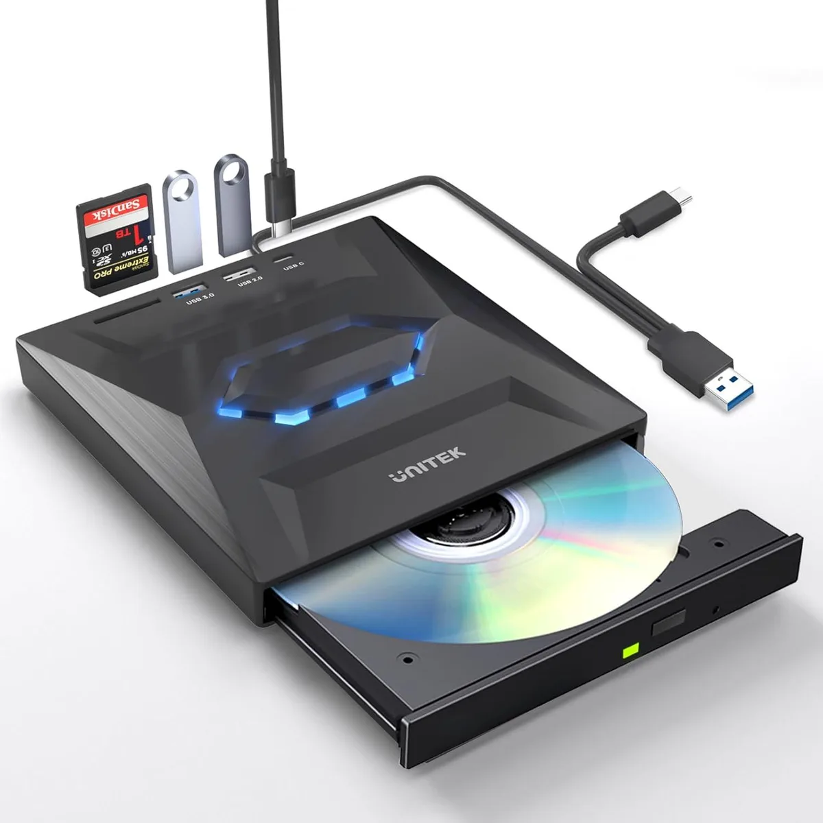 FANTEC FANTEC 5-in-1 Blu-ray Player USB-C Hub SD Reader — product photo