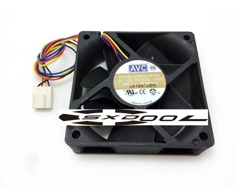 SXDOOL SXDOOL DV07020B12U 70mm 4-wire PWM case fan — product photo