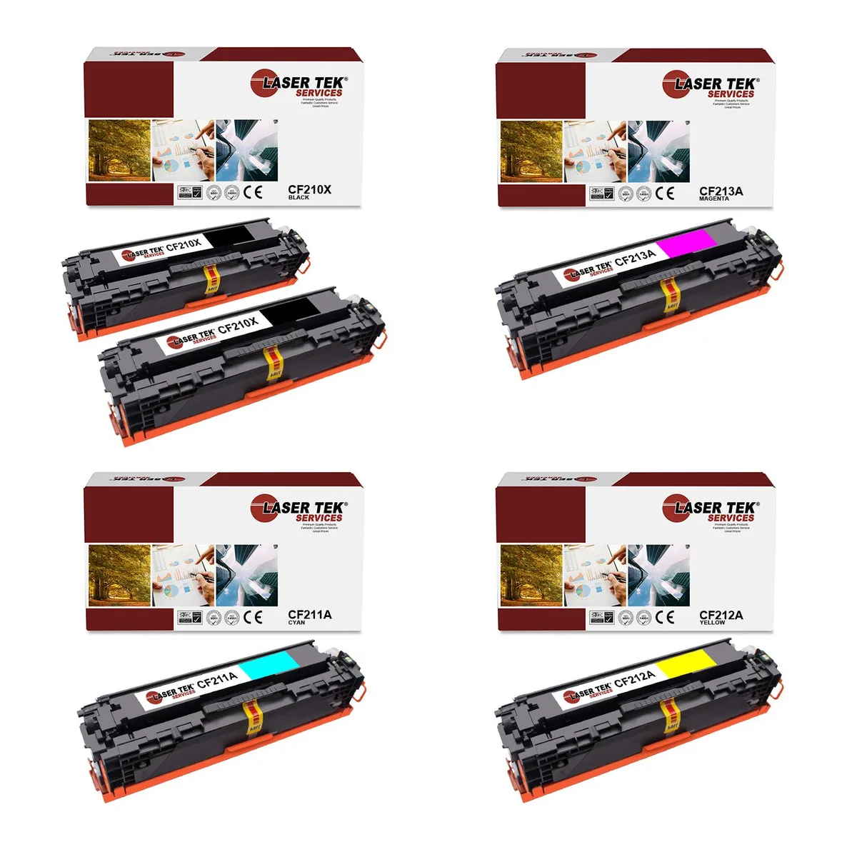 Laser Tek Services Laser Tek Services CF210X CF211A CF212A CF213A toner cartridge five pack — product photo
