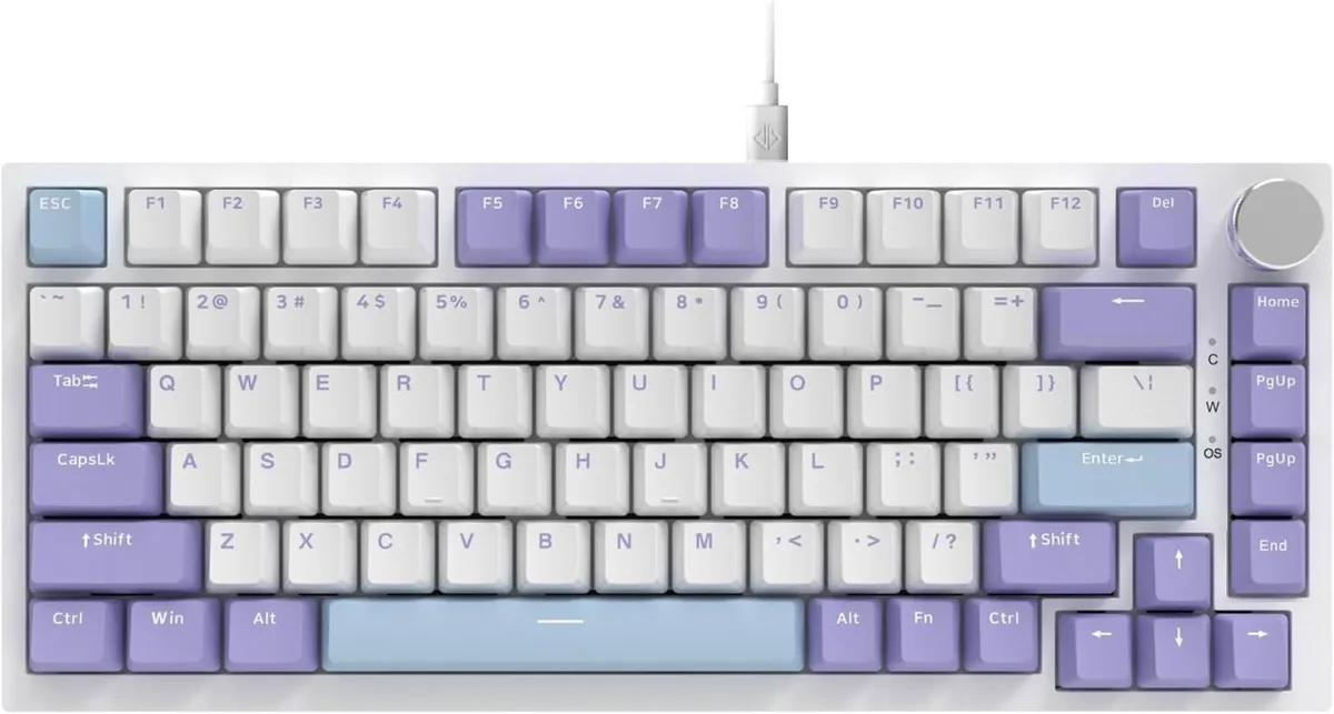 TUKO TUKO AK820 75% 82-Key Gasket Mechanical Keyboard Purple Blue — product photo