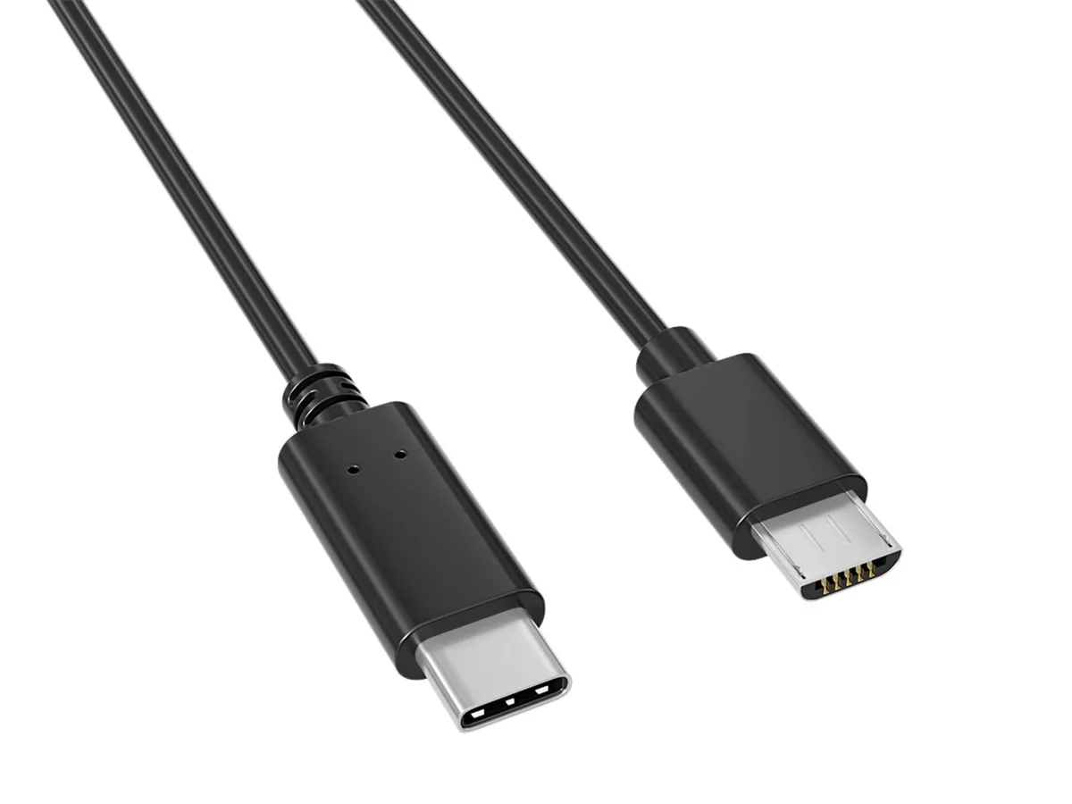 Cable Leader Cable Leader USB 2.0 Type C to Micro-B Male-to-Male 480Mbps 3A Black 1m — product photo